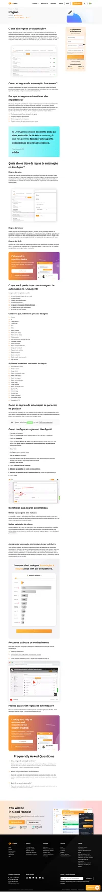 Automatize e organize seu fluxo de trabalho com regras. As regras permitem que você organize seus tickets, envie respostas automáticas e muito mais graças a um sistema de gatilhos.