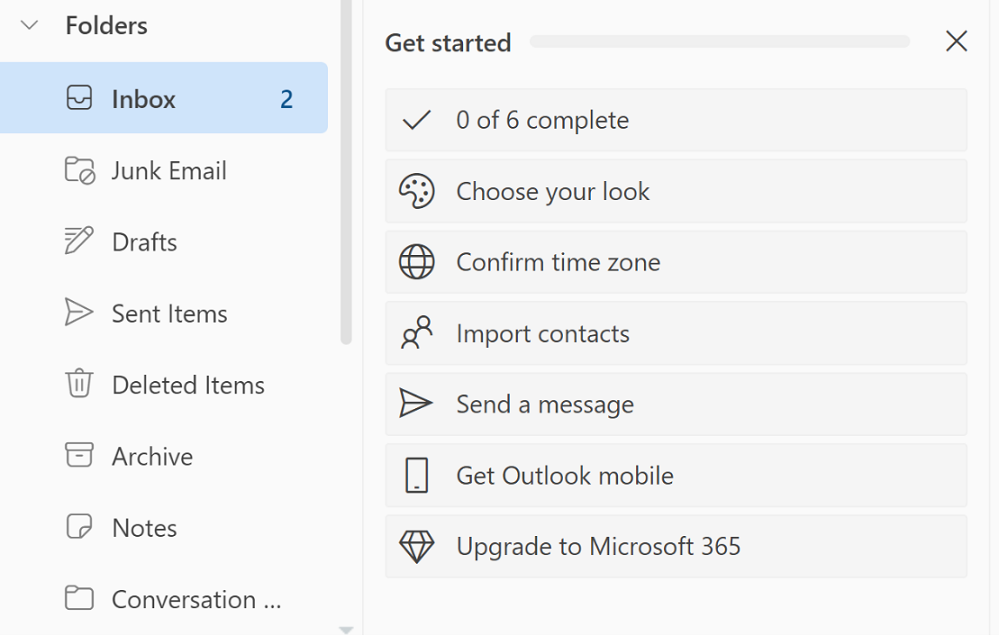 Microsoft365 - guia para iniciar na aplicação web do Outlook