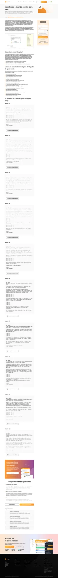 Apresente sua próxima ideia de guest blogging com confiança com nossos 10 modelos de e-mail envolventes que certamente se destacarão em uma caixa de entrada lotada.