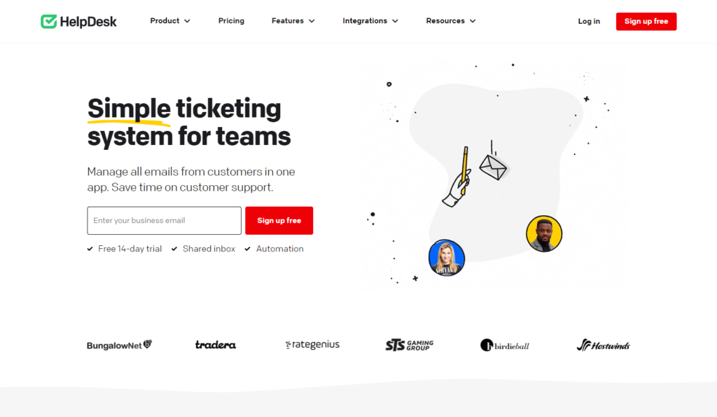 Página inicial do Helpdesk