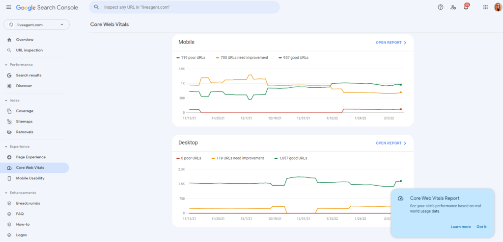 Verifique erros de SEO no Google Search Console