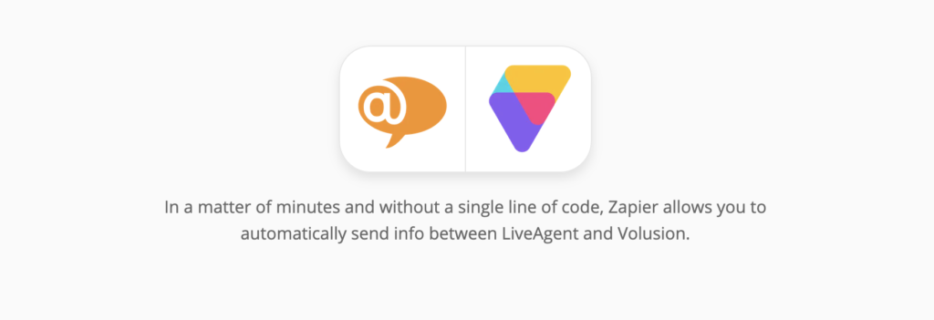 Integração LiveAgent e Volusion no Zapier