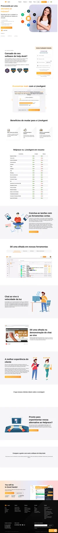 Você está procurando uma alternativa ao Helprace? Você já viu o LiveAgent? Dê uma olhada nos benefícios e descubra por que o LiveAgent é a melhor alternativa.