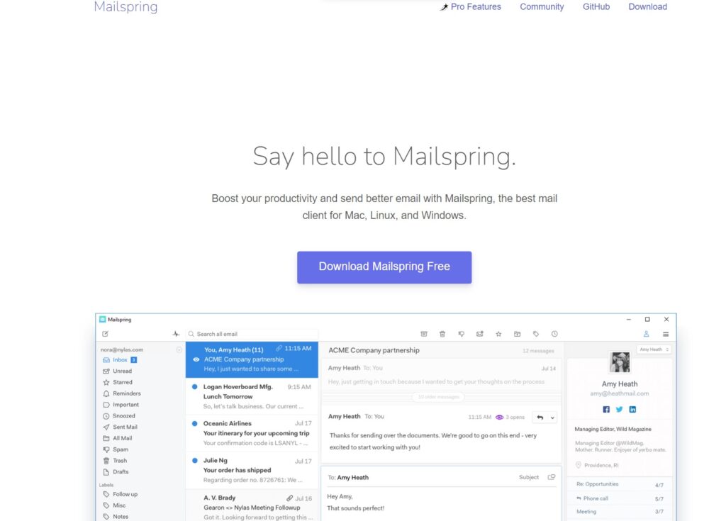 Mailspring cliente de e-mail moderno com recursos avançados e uma alternativa ao Outlook