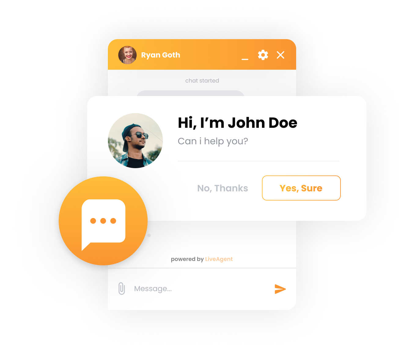 Recurso de convites proativos de chat do LiveAgent