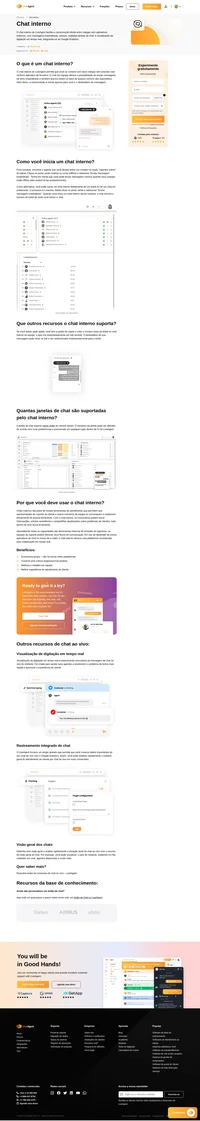 O chat interno permite que você converse com seus colegas sem o uso de um aplicativo de terceiros. Envie mensagens de texto instantâneas e adicione anexos.