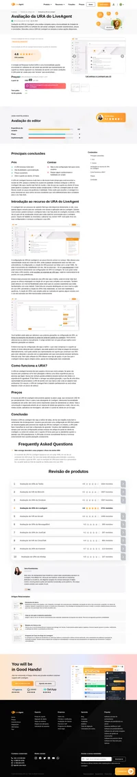 Dê uma olhada na avaliação da URA do LiveAgent neste artigo e descubra como avaliamos seu desempenho diariamente.