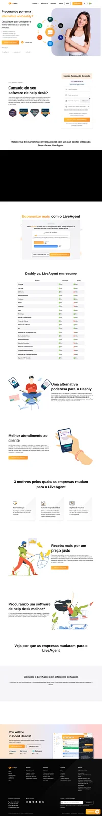 Procurando uma alternativa ao Dashly? Dê uma olhada no LiveAgent, compare e experimente de forma gratuita por 14 dias, sem compromissos.