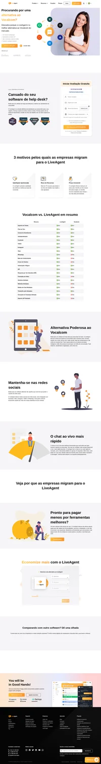 O LiveAgent é a solução definitiva de suporte ao consumidor para o seu negócio. Ofereça suporte através de diversos canais e contas. Forneça ajuda com as melhores ferramentas e facilite seu fluxo de trabalho com um ótimo sistema de tickets. 4 motivos pelos quais as empresas migram para o LiveAgent. O chat ao vivo mais rápido de todos, nosso widget de chat ao vivo é o mais rápido do mercado, com o chat sendo exibido em apenas 2,5 segundos.