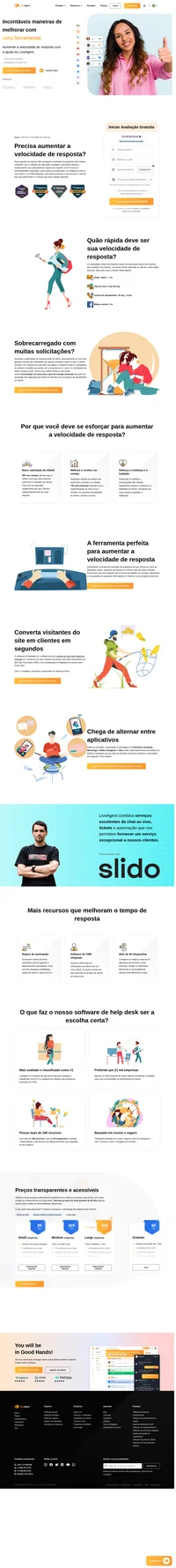 Melhore sua velocidade de resposta em 26% com LiveAgent. Seus clientes ficarão encantados e suas vendas irão aumentar. Experimente LiveAgent hoje.