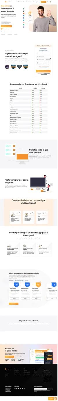 Mudando do Smartsupp para o Liveagent? Deixe-nos migrar seus dados para você! Entre em contato com nossos especialistas de suporte e discuta a migração de dados com eles.