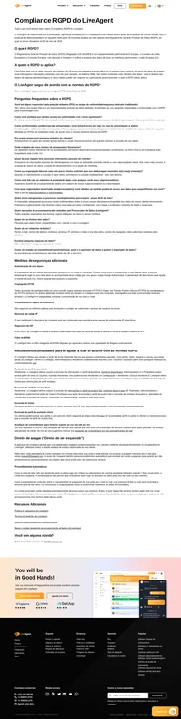 LiveAgent está comprometido com privacidade, segurança, conformidade e transparência. LiveAgent está totalmente em conformidade com o GDPR desde maio de 2018.