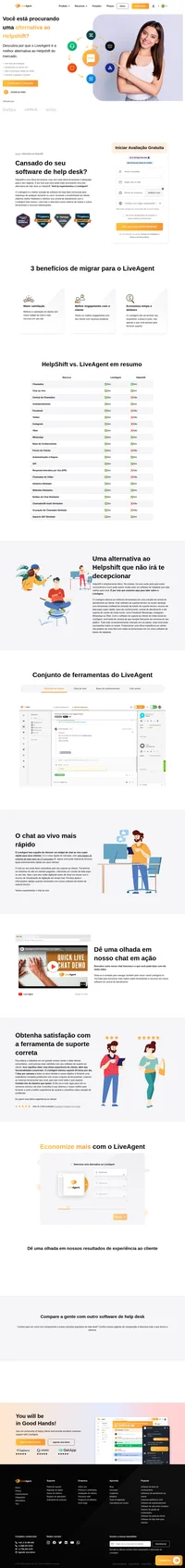 Querendo migrar do Helpshift para um software de atendimento ao cliente diferente? Confira o LiveAgent e descubra se ele é adequado para você.