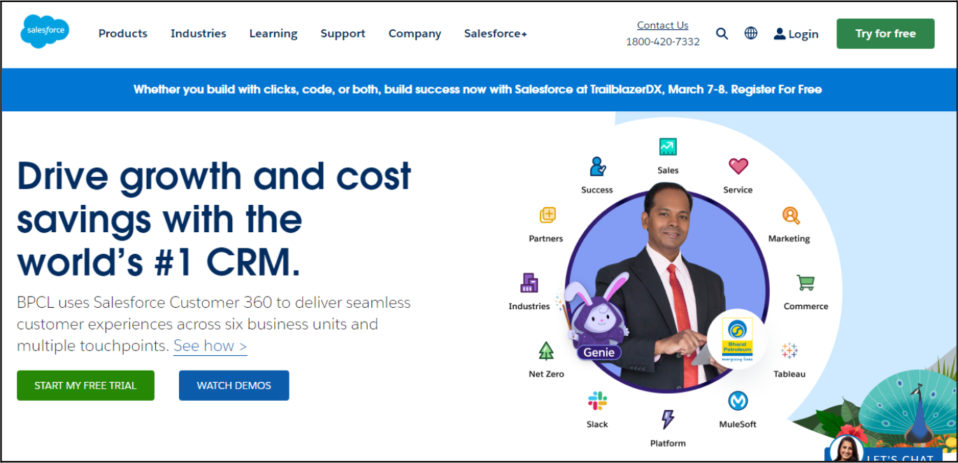 Homepage do Salesforce