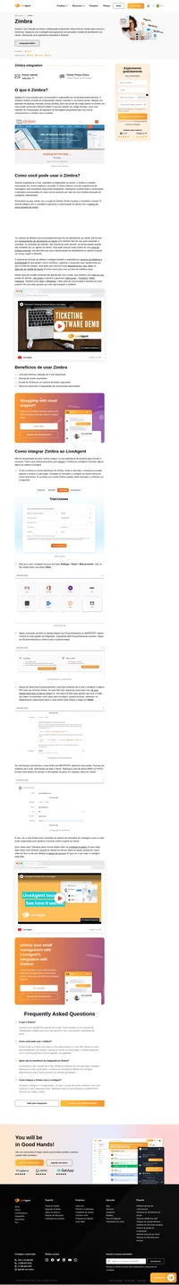 Zimbra é uma solução de e-mail comercial poderosa com recursos avançados e agora pode estar disponível em seu sistema de chamados LiveAgent