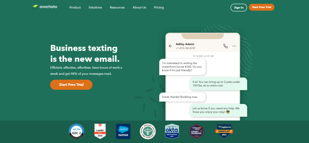 Página inicial da Avochato