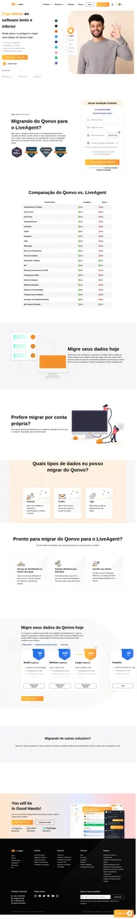 Querendo migrar os seus dados do Qonvo para uma solução diferente? Dê uma olhada no LiveAgent e veja os benefícios. Comece o seu teste gratuito hoje.