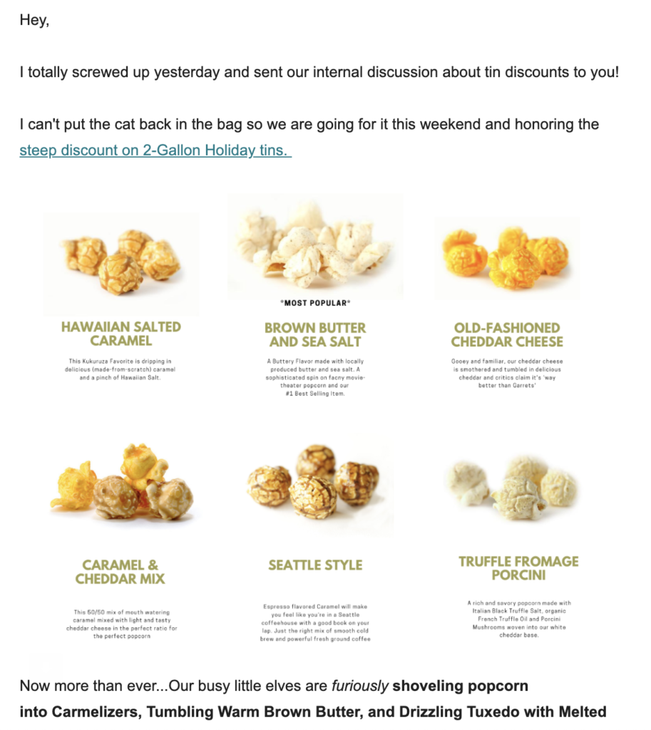 Modelo de e-mail de desculpas da Kukuruza