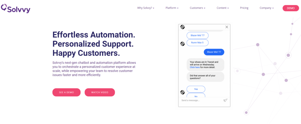 Página inicial da Solvvy