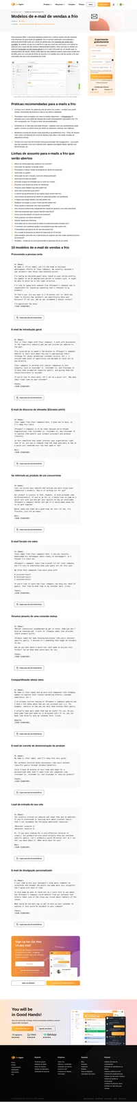 Selecione entre uma variedade de e-mails de vendas a frio envolventes e linhas de assunto para chegar aos seus clientes em potencial. Totalmente personalizado e customizável.