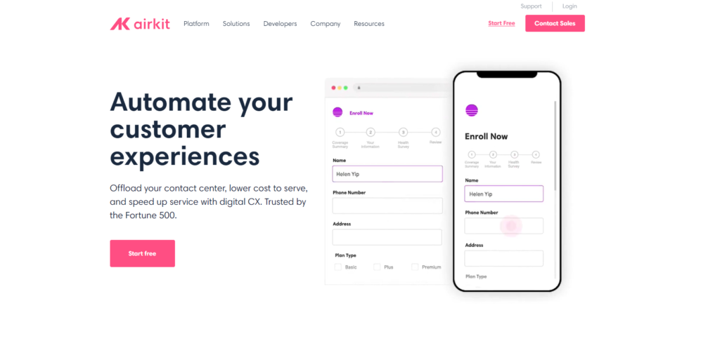 Página inicial da Airkit