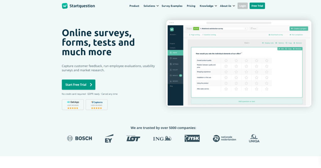 Página inicial do StartQuestion