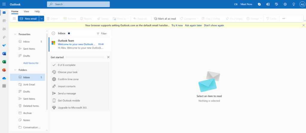 Microsoft365 - caixa de entrada do Outlook