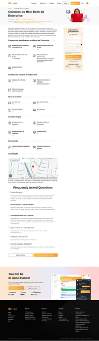 Como entrar em contato com o atendimento ao cliente da empresa por e-mail, suporte por chat ao vivo, número de telefone, suporte de mídia social e suporte de autoatendimento.