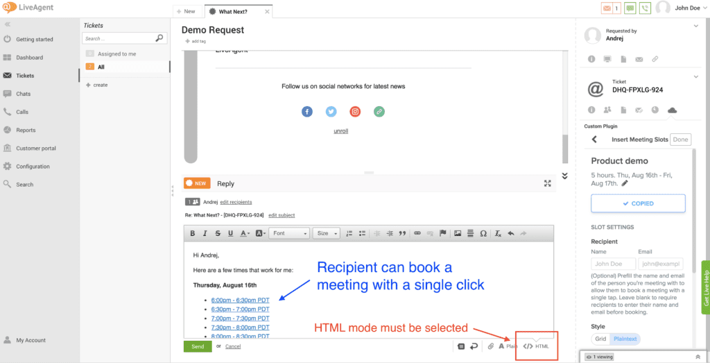 plugin_insert_times Inserir horários do plugin LiveAgent