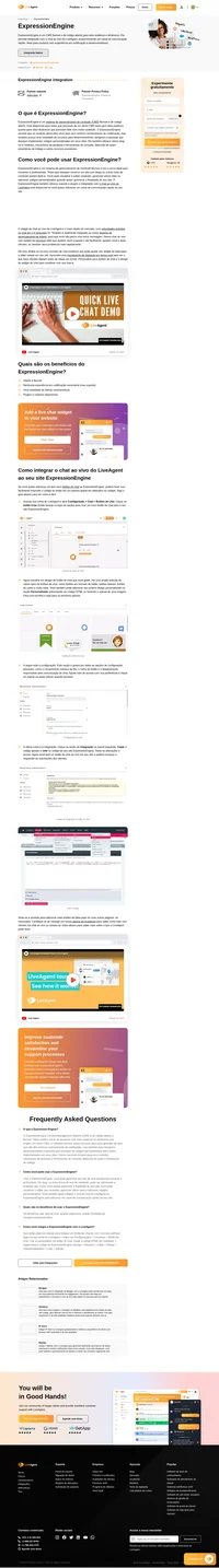 Atualize seu site ExpressionEngine com um botão de chat ao vivo do LiveAgent para manter contato com seus clientes.