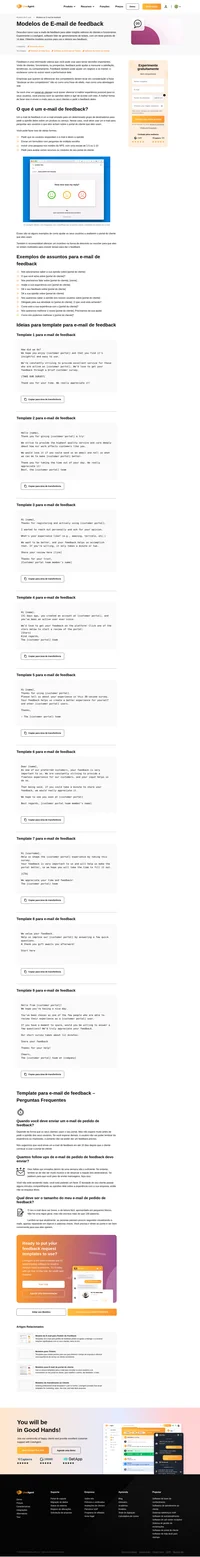 Peça o feedback dos clientes como um profissional com os nossos templates para e-mail de feedback. Os nossos 9 templates exclusivos estão prontos para usar.