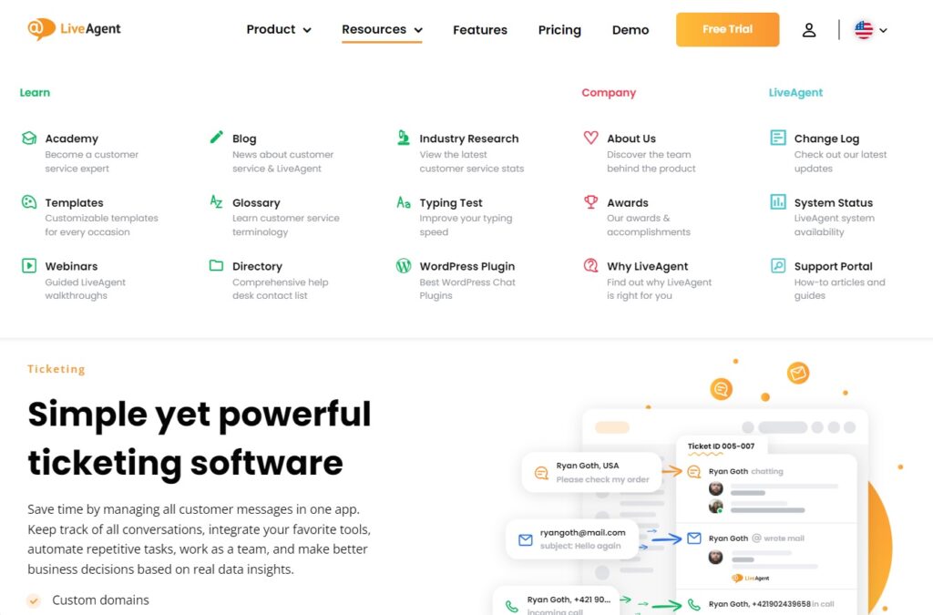 Conteúdo do LiveAgent