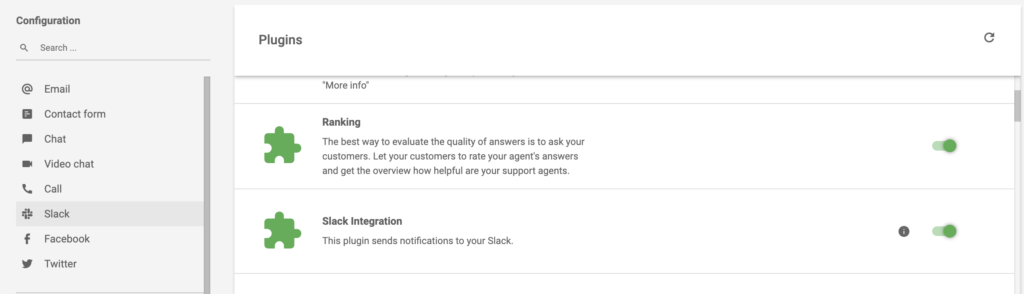 Integração Active Slack na seção do plugin LiveAgent