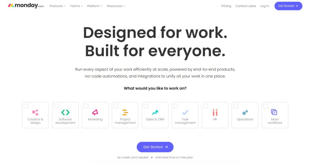 Monday.com visually compelling project management interface