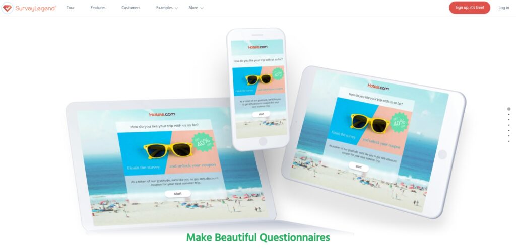 Página inicial do Survey Legend