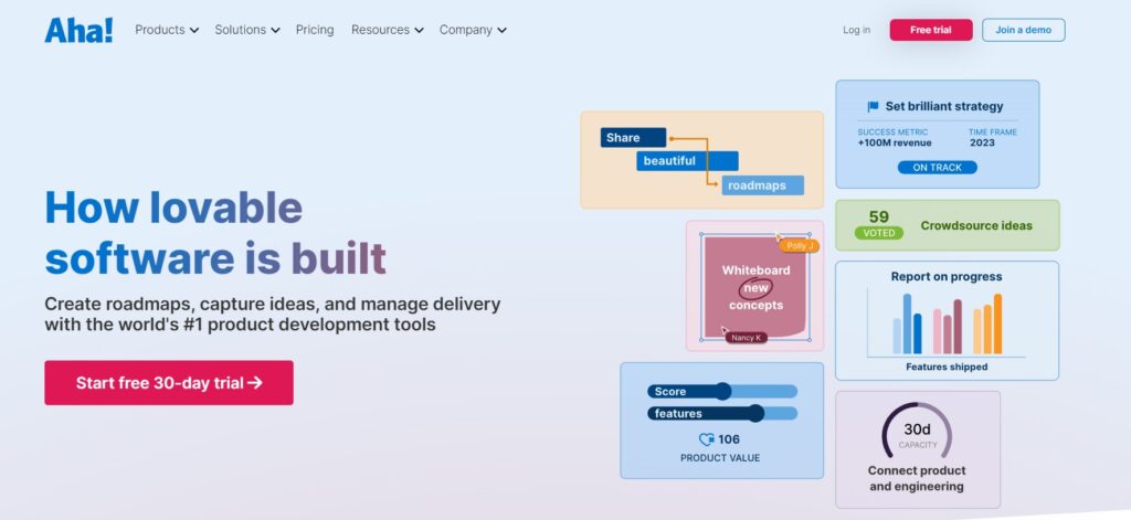 Aha! interactive and strategic product management platform, one of Jira competitors