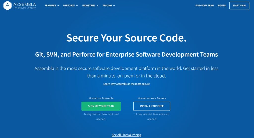 Assembla homepage featuring powerful project management and collaboration